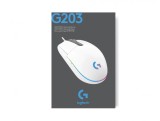 Mouse gaming Logitech G203, iluminare RGB LightSync, Alb, USB, Laser, Peste 2000
