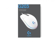 Mouse gaming Logitech G203, iluminare RGB LightSync, Alb foto