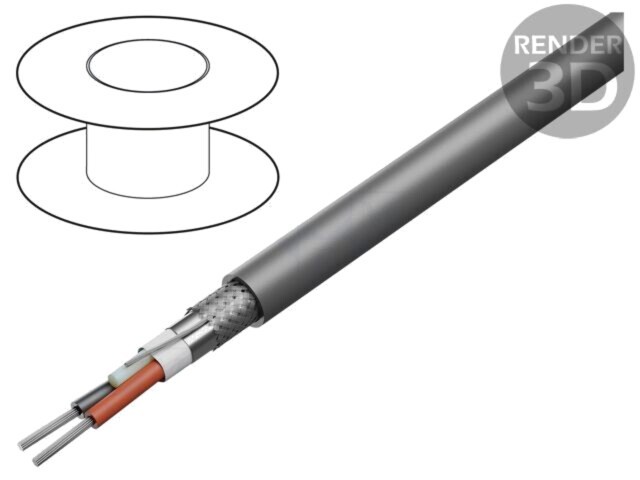 Cablu ALPHA WIRE Xtra Guard&reg; Flex 2x26AWG PVC gri &icirc;nchis 300V 305m