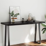 Gossi blat masa, 140x60x6 cm, gri, lemn stejar tratat contur organic