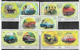 Serie Completă 5 Timbre Sharjah Emiratele Arabe 1970 Ziua Poștei Istoria Automobilului Mașini Neștampilat - A007