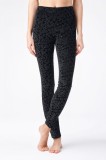 Colanți velvet cu model floral, Adelina - Nero, 170-90 (XS)