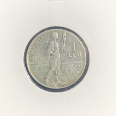 Moneda 1 leu 1910 argint
