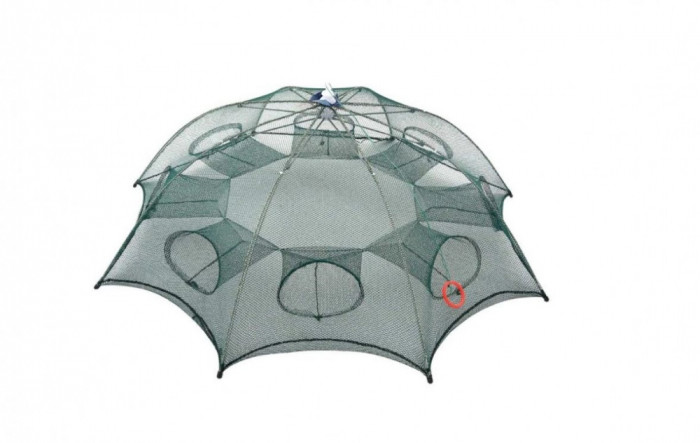 HALAU Cr&acirc;snic Varsa tip umbrela pentru raci si pestisori cu 8 intrari 90 x 90cm
