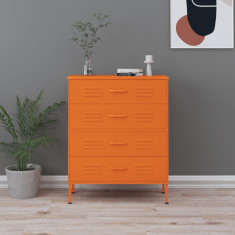 Comoda cu sertare, portocaliu, 80x35x101,5 cm, otel GartenMobel Dekor