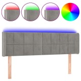 Cumpara ieftin Tablie de pat cu LED, gri deschis, 147x16x78/88 cm, catifea