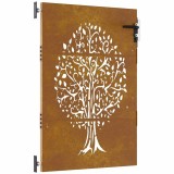 Cumpara ieftin Poarta pentru gradina, 85x150 cm, otel corten, model copac