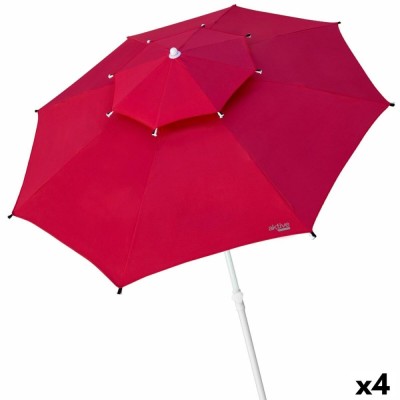 Umbrelă Aktive Roșu 280 x 263 x 280 cm (4 Unități) foto