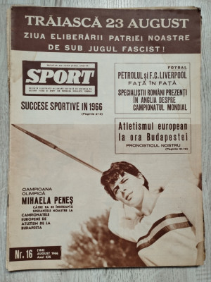 Revista SPORT nr. 16 (183) - August 1966 - Petrolul Ploiesti, Liverpool FC foto