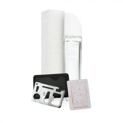 Set apa de toaleta Pur Blanca 50 ml si card multifunctional Dactylion, de supravietuire, otel inoxidabil foto