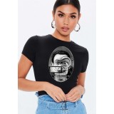 Tricou dama negru - Dali - The Watcher - L