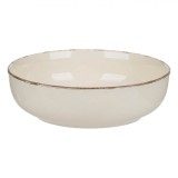 Farfurie Ad&acirc;ncă Ceramică Bej Nordic 20cm - Supă, Paste, Fel Principal - Veselă Elegantă, Rezistentă