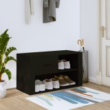 vidaXL Pantofar, negru, 80x35x45 cm, lemn compozit
