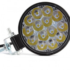 Proiector led rotund, 48w,12v-24v Lumina alba 6000k