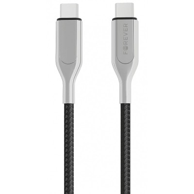 Cablu Date si Incarcare USB Type-C la USB Type-C Forever Core UltraFast, PD 60W, 1.5 m, Negru - Argintiu foto