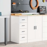 VidaXL Dulap depozitare garaj alb 30x51x85 cm lemn masiv de pin 860580