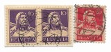 Elvetia - Emisiuni comune - Culori noi, 1924-1930 - valori obliterate