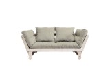 Canapea Extensibila 2 locuri, stofa si cadru lemn de pin, Beat Natural Linen, l162xA80xH75 cm
