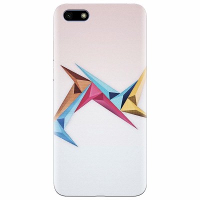 Husa silicon pentru Huawei Y5 Prime 2018, Abstract Minimalistic Colors Triangles foto