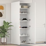 vidaXL Dulap Pantofi Alb 80x35.5x180 cm Lemn Prelucrat