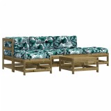 Set mobilier de gradina cu perne, 6 piese, lemn de pin tratat