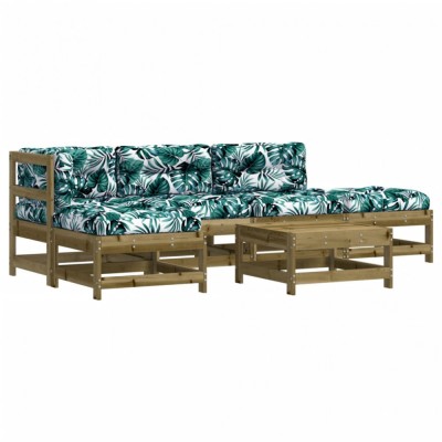 Set mobilier de gradina cu perne, 6 piese, lemn de pin tratat foto