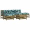 Set mobilier de gradina cu perne, 6 piese, lemn de pin tratat