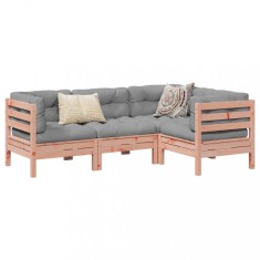 vidaXL Set canapele gradina cu perne, 4 piese, lemn masiv brad douglas foto