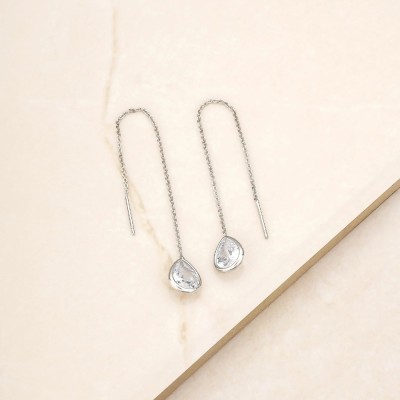 Cercei lungi tip lantisor (threader earrings) foto