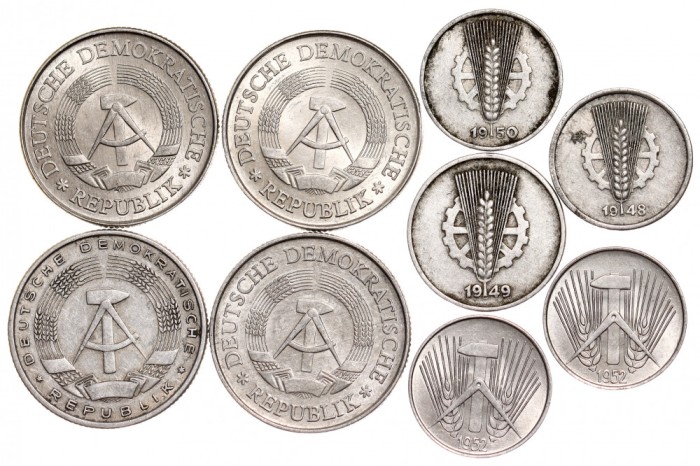 GERMANIA - RDG (DDR) - LOT 9 BUCATI - VALORI DIFERITE, ANI DIFERITI (1948-1978)