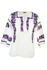 Bluza dama casual R 124, marime M, alb/mov