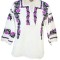 Bluza dama casual R 124, marime 3XL, alb/mov