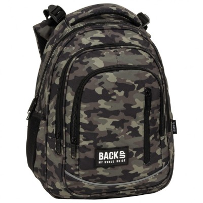 Ghiozdan pentru copii, Backup, Impermeabil, 3 compartimente, Army, PLB5R33, 39x27x20 cm foto