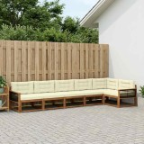 vidaXL Set de canapele de exterior cu pernă 6 pcs Natural și Crem 3382603