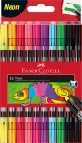 Carioci 10 culori 2 capete culori neon Faber-Castell, Faber Castell