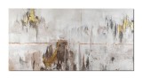 Tablou abstract cu auriu pictat manual, Imaginatie, 120x60cm ulei pe panza, Vicentiu Done