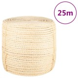 VidaXL Fr&acirc;nghie, 25 m, sisal 100%, 8 mm