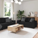 VidaXL Set de canapele cu perne, 2 piese, negru, textil
