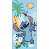 Prosop de plaja Disney Lilo and Stitch, Albastru, 70x140 cm, 100% Bumbac