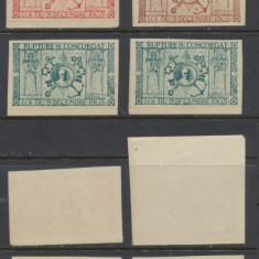 1904 FRANTA lot 4 vignete nedantelate rare - Ruperea Concordatului cu Vatican