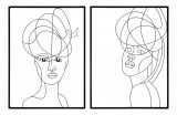 Set 2 tablouri 3D Woman Simply, 60x80 cm, fier, negru