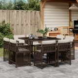 Gossi set mobilier de gradina cu perne, 9 piese, maro, poliratan
