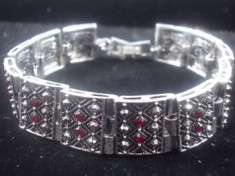 Bratara Marcasite Square Red foto