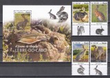 Angola 2019 - Iepuri, Serie cu Tapsuri + Colita, MNH
