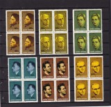 ROMANIA 1981 LP 1042 COMPOZITORI SI MUZICIENI ROMANI BLOCURI 4 TIMBRE MNH, Nestampilat