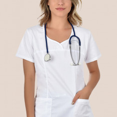 Bluza Medicala Alba Dama Poplin 145g Ines - XS