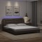 vidaXL Cadru de pat cu lumini LED, maro, 180x200 cm, piele ecologică 3213950