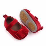 Pantofiori rosii cu fundita pentru fetite (Marime Disponibila: 9-12 luni