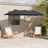 vidaXL Parasol de Grădină Negru 370 x 197 x 239 cm 42003371