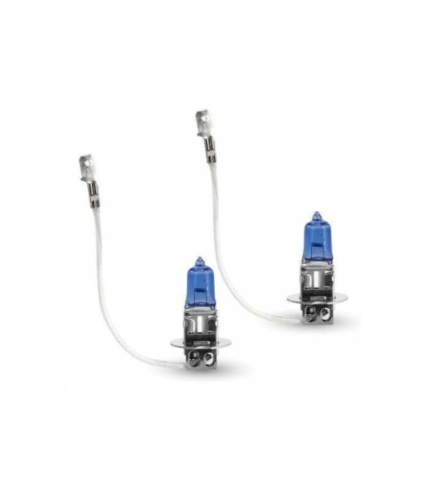 Set de 2 becuri Halogen H3 100W +110% intensitate Alb Xenon 12V